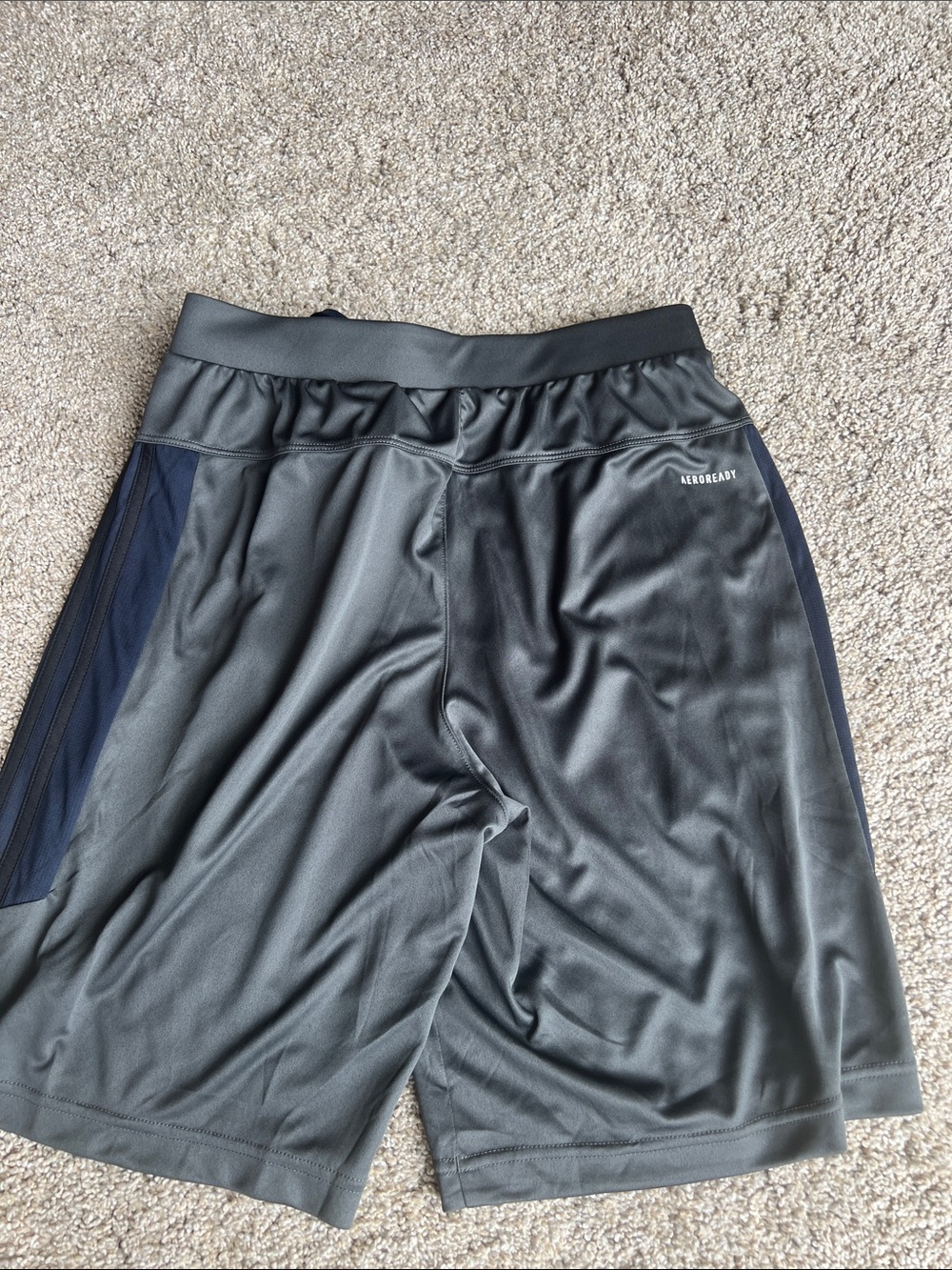 adidas Black Athletic Shorts with Navy Side Panels Size Medium NWT - Picture 7 of 9